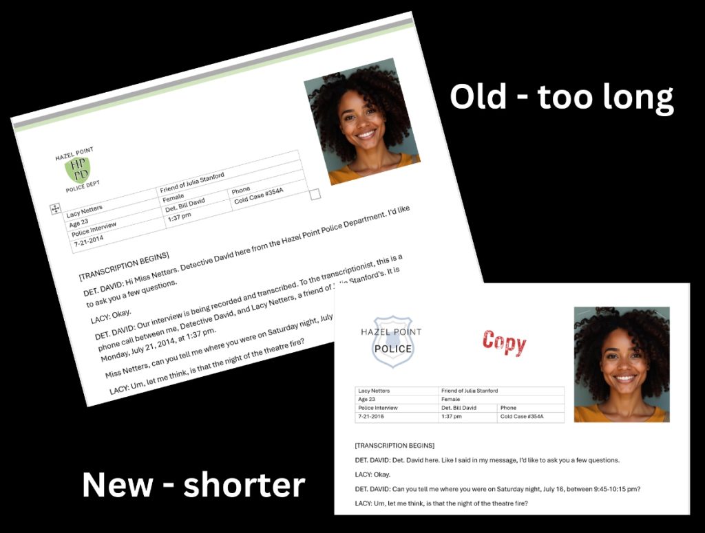 Two examples of an old interview and a newer interview document